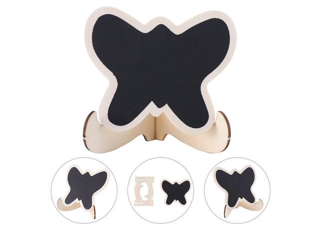 10Pcs Mini Wooden Blackboard Small Message Board for Desk Decoration Office Home Wedding Party Garden Plant Sign