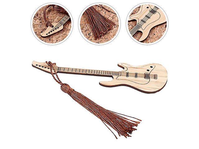 Bamboo Guitar Design Bookmark Stylish Book Mark for Graduation Birthday Party Gift Page Marker Decoration Accessory