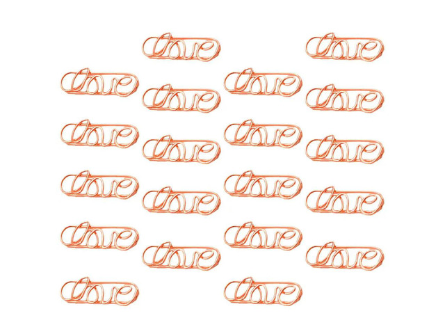 20Pcs Strong l Paper Clamps Rose Gold Memo Clip for Wedding Decor Photo Display Name Cards Office Supplies Creative Book