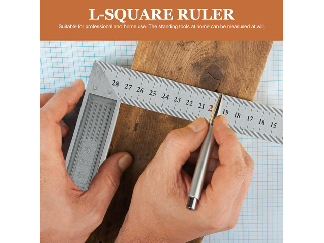 Heavy Duty L Square Ruler l 90 Degree Right Angle Measuring Tool Accurate Clear Markings for Carpentry Woodworking Home