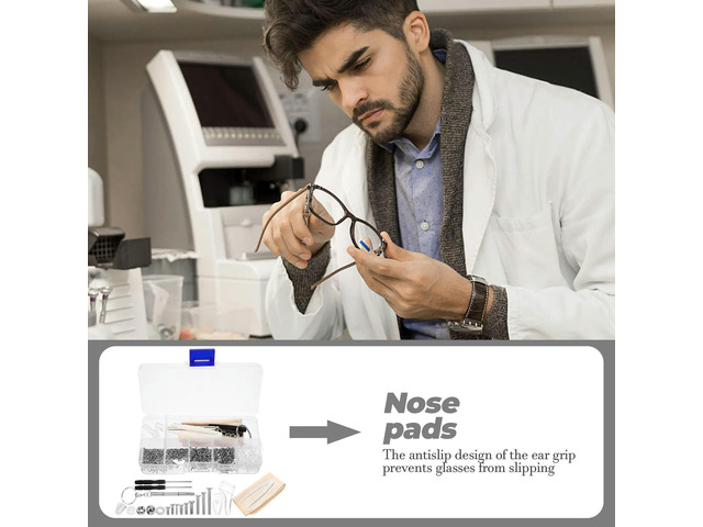 1Set Eyeglass Repair Kit Sturdy Glasses Nose Pads Screws Kit Easy Repair Sunglass Tool Set Eyeglass Nose Pads