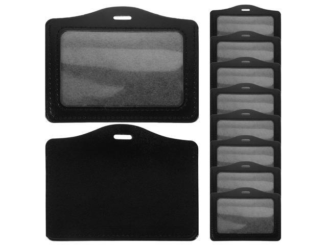 10Pcs Clear Name Badge Holders Horizontal Card Sleeve Protective Covers for Trading Game Cards Id Holder Transparent
