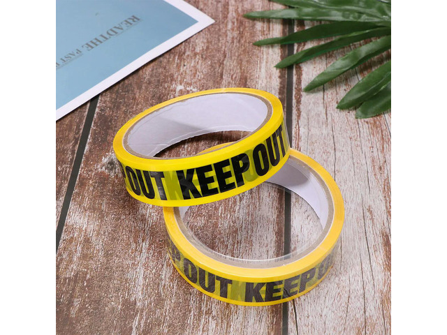 2Pcs Heavy Duty Self Adhesive Warning Tape Weatherproof Traction Enhanced Safety Barrier Tape for Road Works Inoperative