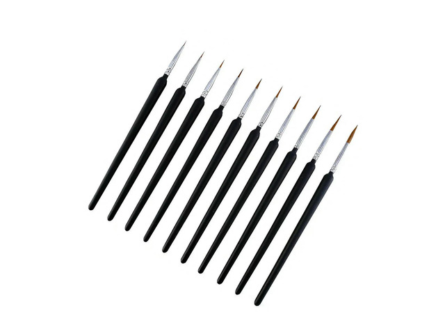 10Pcs Detail Paint Brush Set Artist Acrylic Oil Brushes Liner Pen for Miniature Nail Art Face Painting Fine Detailing Drawing