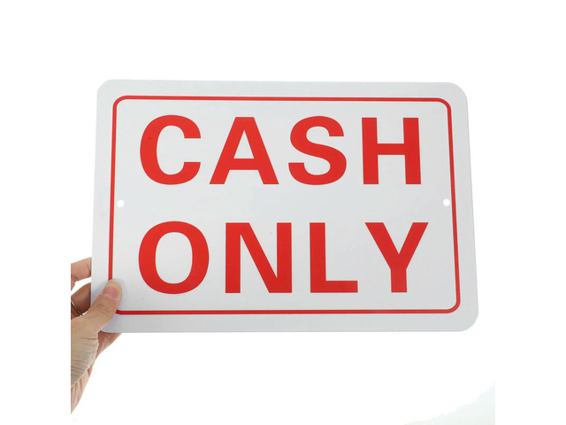 Sign For Business Retail Store Wall Mount No Checks No Credit Card Cash Durable Lightweight High Hardness Pre