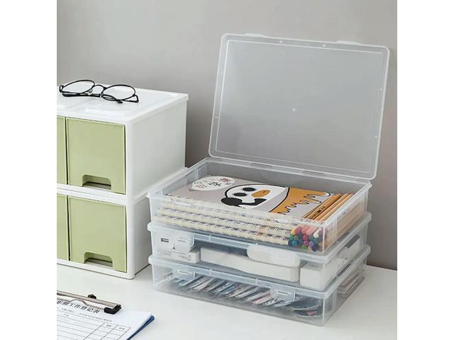Plastic Desk Organizer Box Multifunction Household File Case Office Supply Wear-Resistant Desk Accessories Desktop