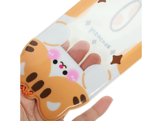 2Pcs Cartoon Animal Card Holder Clear PVC Id Badge Sleeve with Chain for Credit Bus Office School Cards Visible Reusable