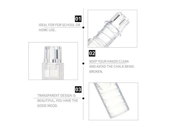 10Pcs Transparent Plastic Chalk Holder Protective Chalk Clip Cover Keeps Hands Clean Prevents Breakage for Classroom Studio