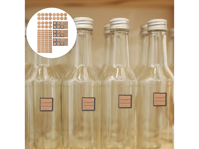 96Pcs Blank Wooden el Stickers Natural Wood Self Adhesive Eco Friendly Handwritten Stickers for Essential Oil Bottles