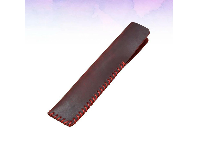 Vintage Pen Bag for Men Women Office School Stationery Gift Pouch Cattlehide Pen Protective Bag Red Pens Pouch