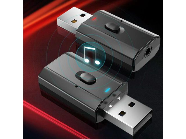4-in-1 Compact Transmitter Receiver Adapter 3.5mm Audio Jack Receiver Transmitter for TV Pc Car Laptop