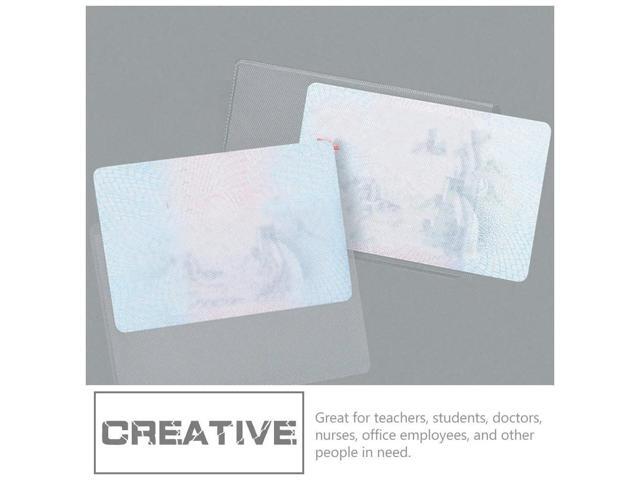 100 Pcs Clear Card Sleeves ID Badge Protector for Credit Bank Bus Metro Social Security Business Key Holder PVC White