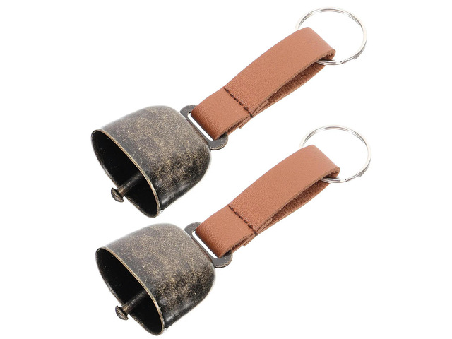 2Pcs Vintage Bear Bells for Hiking Camping l Warning Bell Outdoor Traveling Loud Anti-Lost Bell for Pets Cattle Sheep