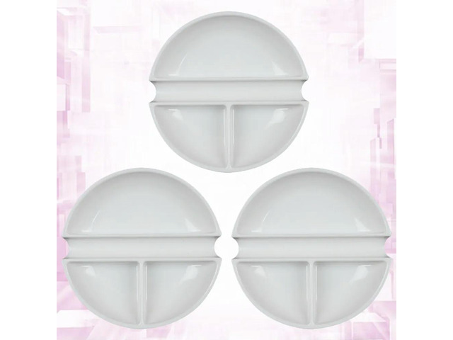 3Pcs Safe Premium Plastic Paint Trays Palette Set Space Saving for Artists Students Kids Painting Drawing Color