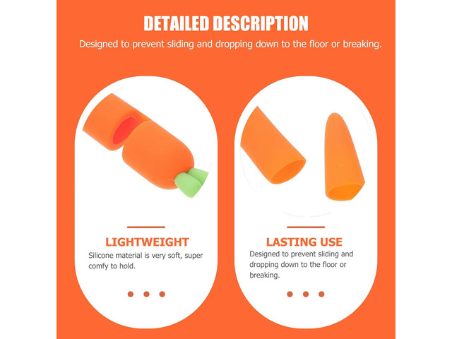 Carrot Silicone Stylus Sleeve Cover Orange Ergonomic Grip Compatible Pencil 1 Anti-Slip Protective Cover Reduce Wrist