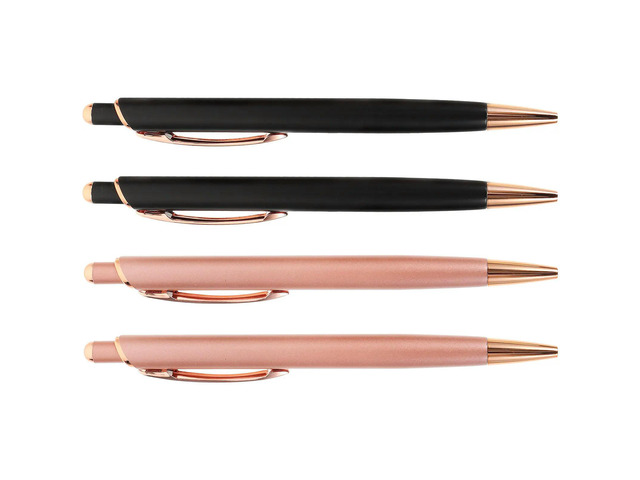 4Pcs Press Ballpoint Pens l Multi-Function Writing Pen Smooth Ink Comfortable Grip Daily Use Business Gifts