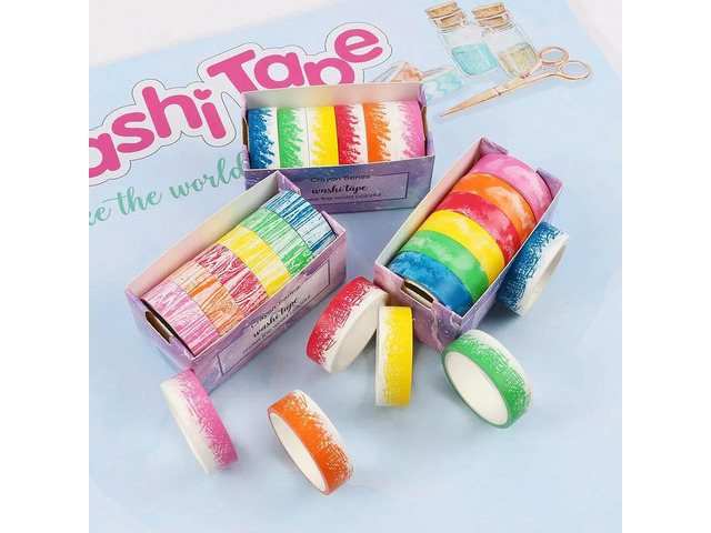 6 Rolls DIY Washi Tape Set Colorful Japanese Paper Tape for Scrapbook Journal Planner Decoration Craft Projects No Sticky