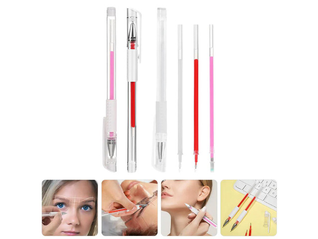 1Set Tattoo Eyebrow Marker Pen Professional Skin Marking Pen Mapping Tool for Precise Eyebrow Lip Positioning Beauty Tool