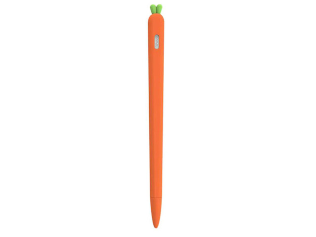 Carrot Silicone Stylus Sleeve Protective Cover Orange Compatible Pencil 2 Ergonomic Anti-Slip Grip Reduce Wrist Fatigue