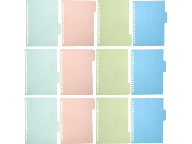 32Pcs Punched Binder Dividers with Tabs PP Plastic Index Dividers for A5 Notebooks Journals Reports Diaries Page Markers Student