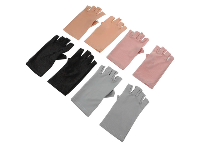 4Pairs Women Nail Spandex Uv Protection Manicure Gloves for Gel Nails Sunshade Outdoor Sports Hiking Fishing Camping