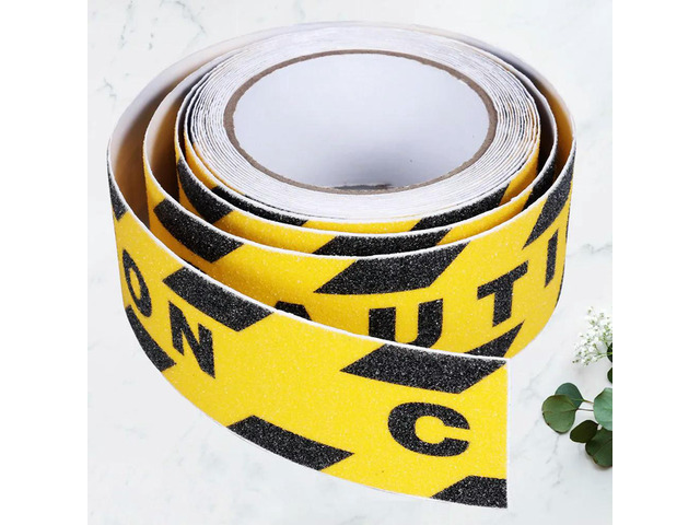 1Set Non-Slip Safety Tape PVC Quartzite Sand Self Adhesive Watch Your Step Caution Black Yellow for Stairs Walkways Construction