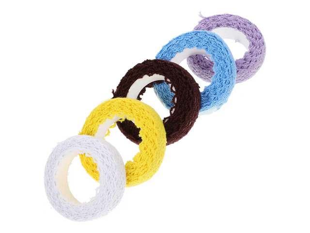 5 Rolls Self-Adhesive Lace Tape Cotton Material Decorative Lace Tapes for Cards Making Handicrafts Diaries Scrapbook Albums