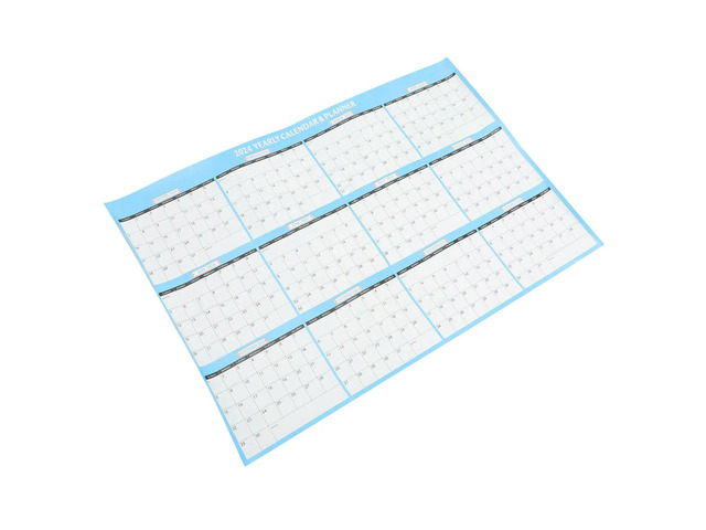Wall Calendar 2024 Hanging Monthly Planner Clear Printed Holiday Dates Blank Notes Section for Family Office Room Use Planning