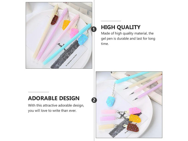 10Pcs Student Gel Pens Cartoon Pendant Style Refille Plastic Writing Instruments for Marking Notes Blessing Cards Office
