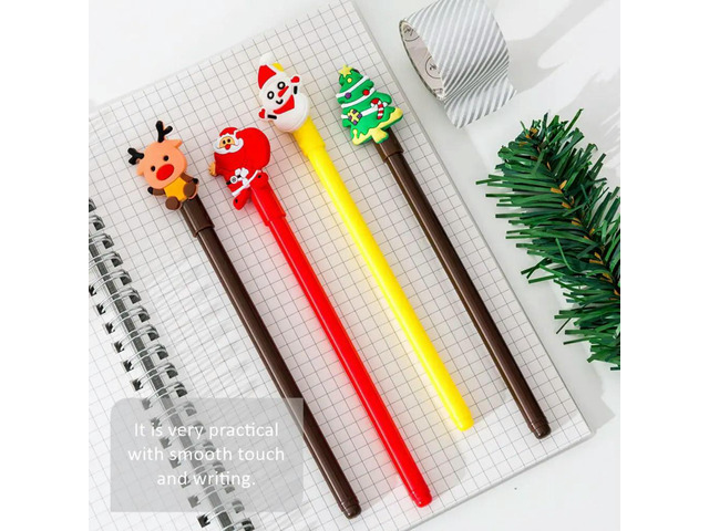 20Pcs Gel Pen Christmas Themed Gel Ink Pen for Students Kids Office Smooth Writing Snowman Reindeer Santa Pine Tree