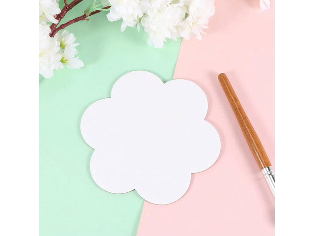 5Pcs Thick Flower Shape Cotton Canvas Oil Paint Panels Artist Paper Board DIY Drawing for Students Hobby Classroom