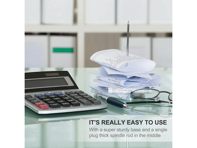 1Pcs Receipt Spike Holder Premium Sturdy Base Anti-Skid Memo Holder for Office Restaurant Bills Checks Paper Notes Organizer