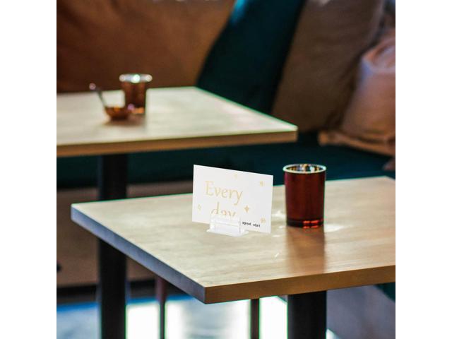 50Pcs Adhesive Table Sign Holders Heavy-Duty Mini Panel Holders for Desks Counters Shelves Name Tags Cards Photos els