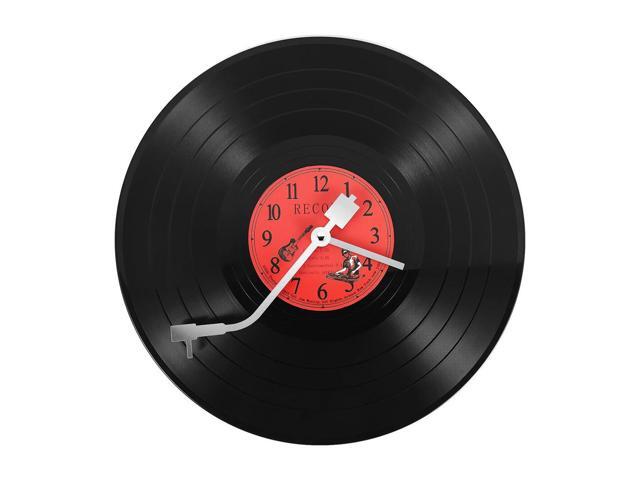 European Retro Nostalgic Ultra-Quiet Clock Vinyl Record Personality Wall Clock Cafe Bar Decorative Wall Clock