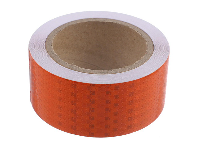 1 Roll Reflective Tape Orange Outdoor Safety Strip Reflective PVC Warning Sticker for Vehicles Floors Steps Stairs