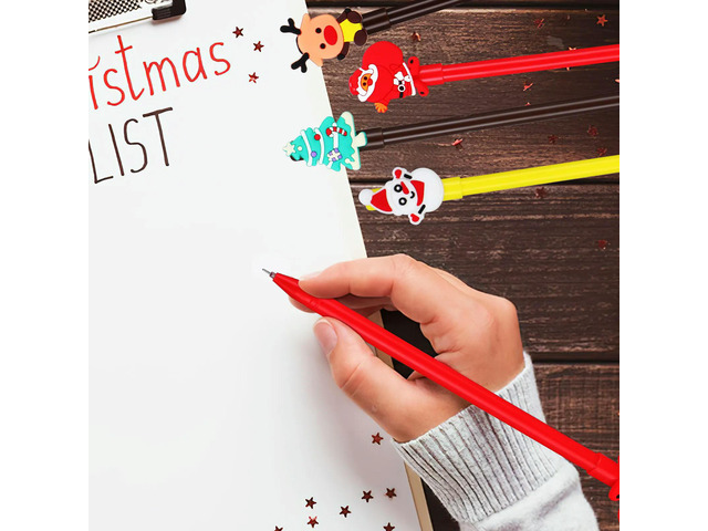 24Pcs Gel Pens Christmas Theme Set Tools Adorable Toppers Smooth Flow Ink Versatile for Office School Home Signature