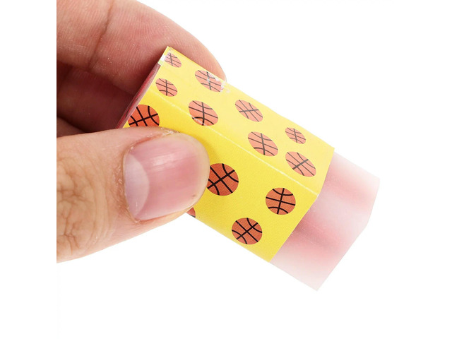 12Pcs Small Ball Erasers for Kids Adorable Cartoon Basketball Wear Resistant PVC Erasers for Students Teachers