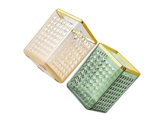2Pcs Sturdy Plastic Makeup Brush Holder Organizer Pen Pencil Holder Lipstick Cup for Desk Bathroom Vanity