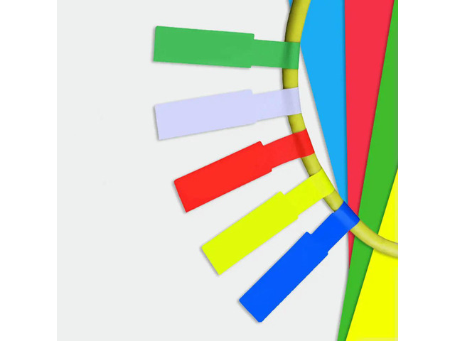 15 Sheets A4 Network Cable els Stickers P Shape Blank Multicolor Synthetic Paper Waterproof Tear-Resistant Self-Adhesive