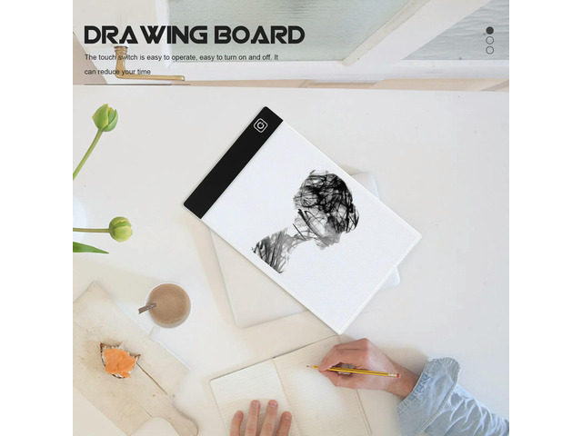A5 Size Touch Control LED Drawing Board with Uniform Brightness Eye Protection Cool Operation Gift for Students Artists Home