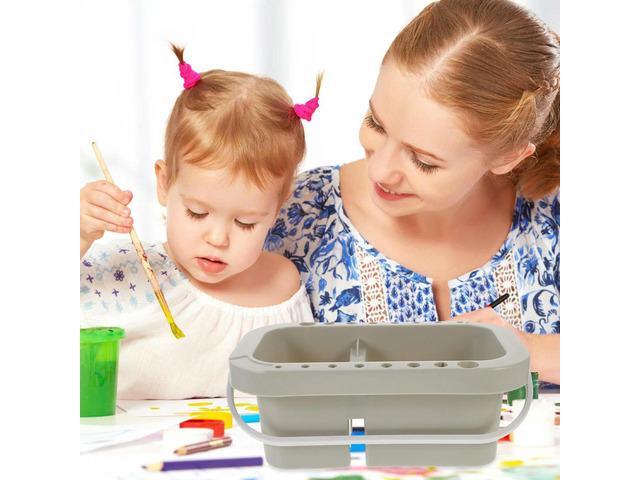 1Set Exquisite Design Brush Cleaning Bucket Multi-Purpose Paint Brush Washer for Watercolor Acrylic Gouache Oil