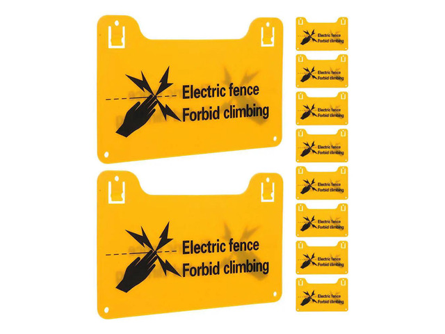 10Pcs Electric Fence Warning Sign High Visibility Forbid Climbing Safety Caution Outdoor Farm Industrial Yard Danger Alert el