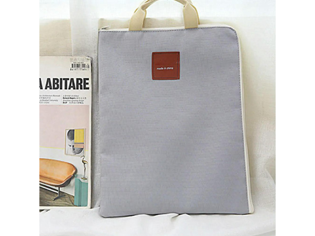 2Pcs Wear-Resistant Canvas Bag Zipper Design Briefcase for Laptop Tablet Documents File Organizer Business