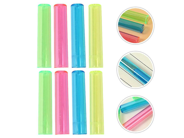 230Pcs Pencil Caps Plastic Protective Covers Transparent Pencil Tip Extenders Office Stationery Office Supplies