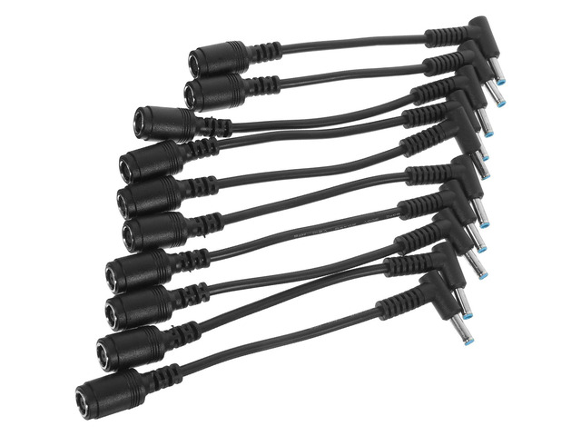 10Pcs Power Supply Conversion Line Female to Male 90 Degree Laptop Tip Adapter Converter Cable Compact and Reliable