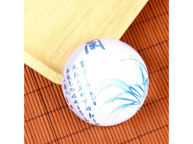 Crystal Glass Hemisphere Paperweight Solid Heavy Transparent Decoration for Study Chinese Calligraphy Drawing Kanji