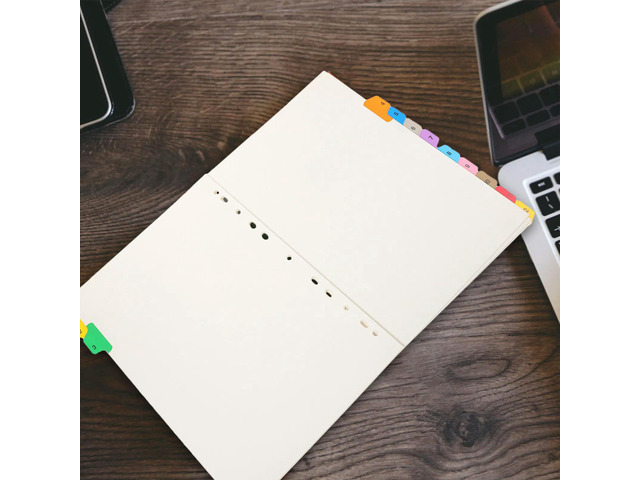 12 Sheets Household Binder Dividers Colored Index Tabs Writable Dividers for Notebook Planner Loose Leaf Page Markers Office