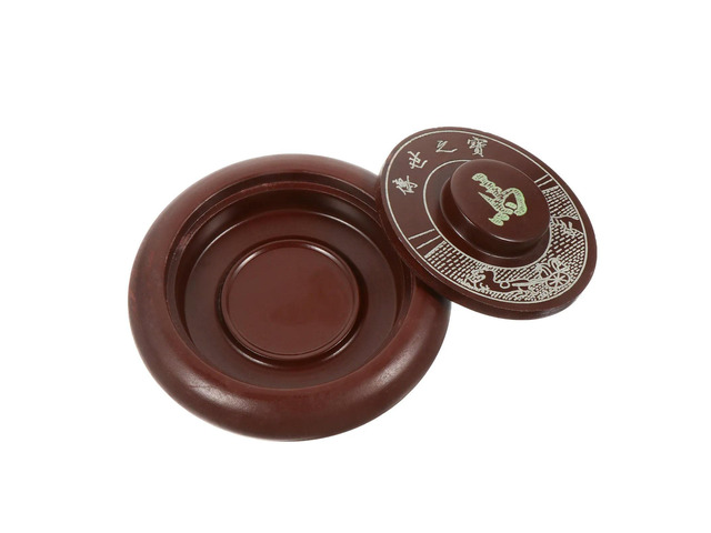 4 Inches Natural Stone for Calligraphy Students and Artists Smooth Grinding Surface Exquisite Carved Design Lightweight