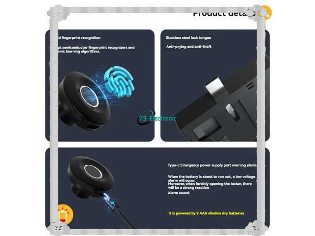 Tuya Biometric Fingerprint Cabinet Lock Baby Proofing Child-Proof Drawer Lock For File, Kitchen Cupboard