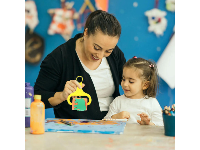 5Pcs Kids Sponge Roller Animal Patterns DIY Painting Stampers Preschool Drawing Tools Colorful Ink Stamps for Drawing Creativity